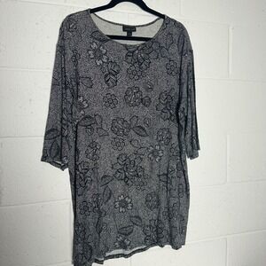 WEAREVER Collection J Jill‎ Floral Print 3/4 Sleeve Top Tunic Women's